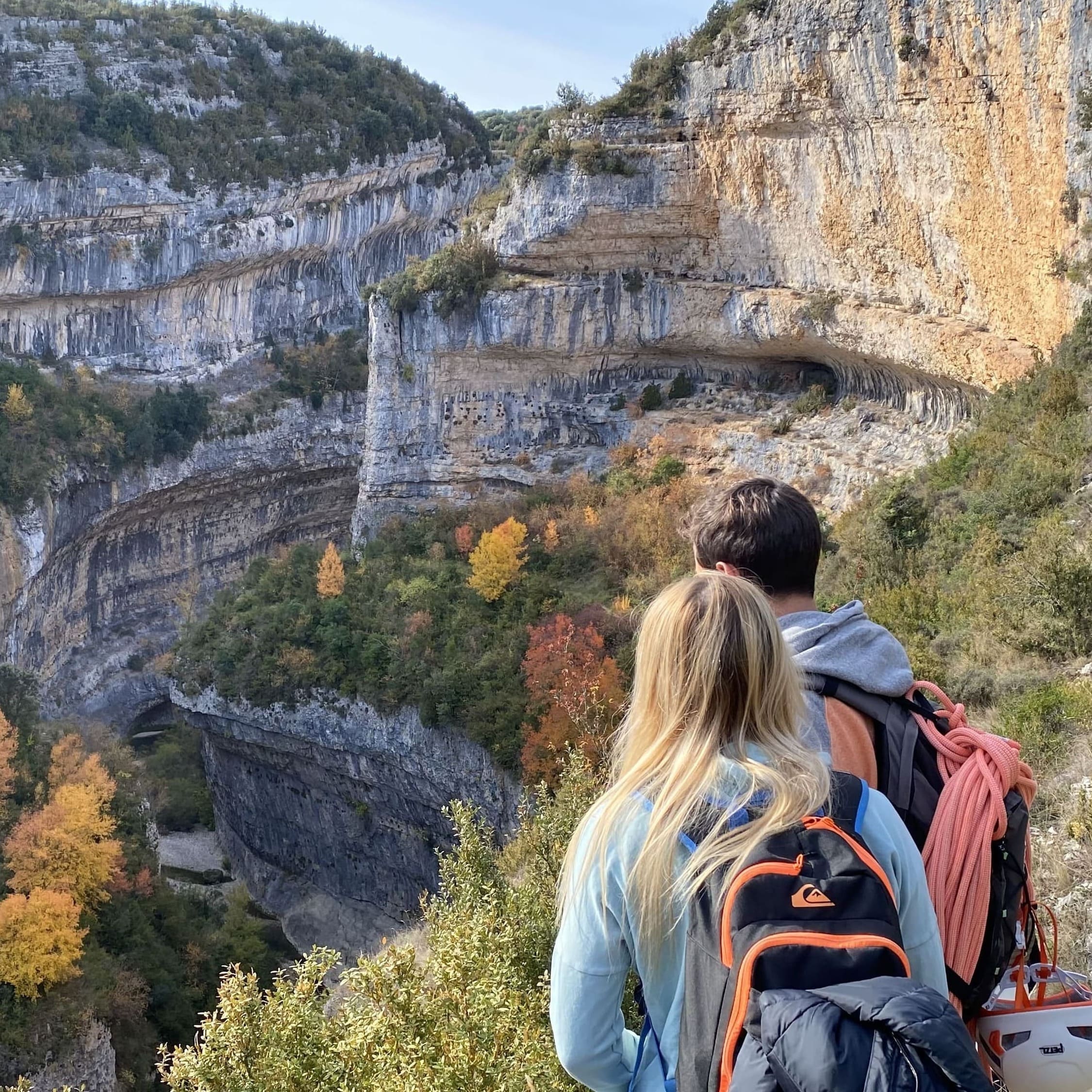 Vue depuis la via corda sur le canyon d'Ordesa